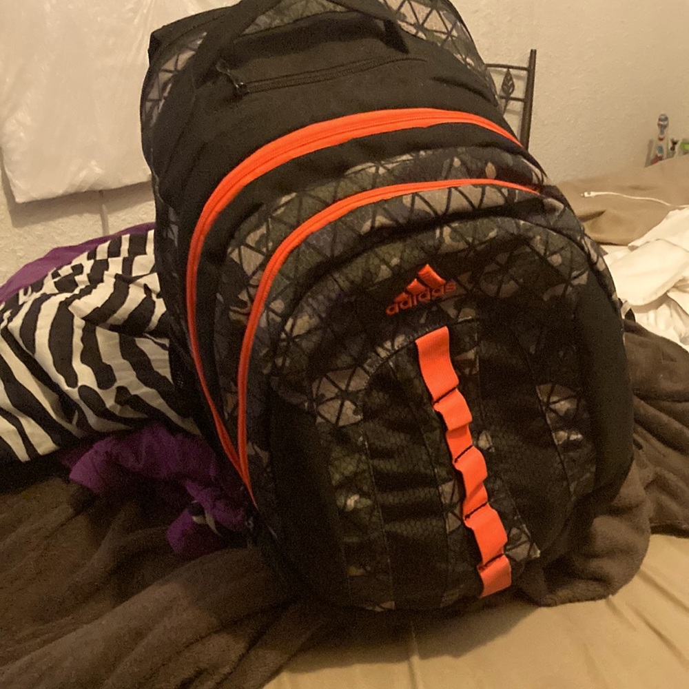 Adidas neon orange tactical type backpack